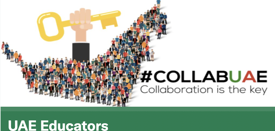 Original #CollabUAE UAE Educators artwork with the community key and collaboration tagline.
